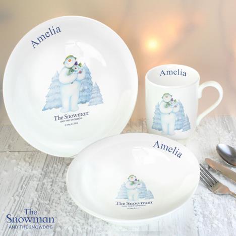 Personalised The Snowman & The Snowdog 3pc Breakfast Set Extra Image 1
